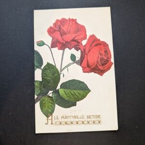 10/$25 Vintage Blank Floral Rose Postcard Ephemera